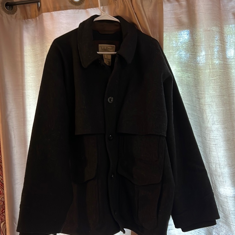LL bean mens gray wool coat